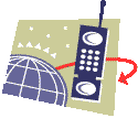 A mobile phone orbiting the Earth.
