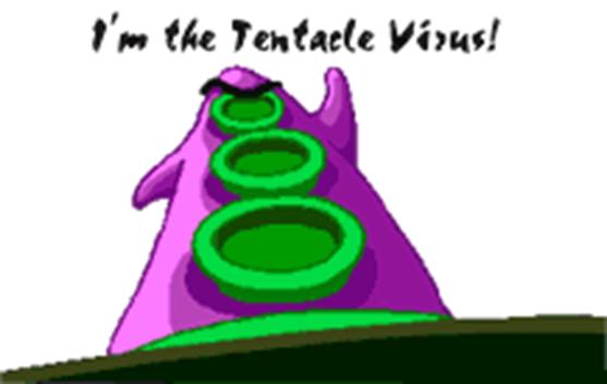 The tentacle virus displays a waving tentacle monster based on an octopus.