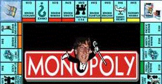 The VBS/Monopoly virus displays a simple Monopoly board with Bill Gates face in the centre.